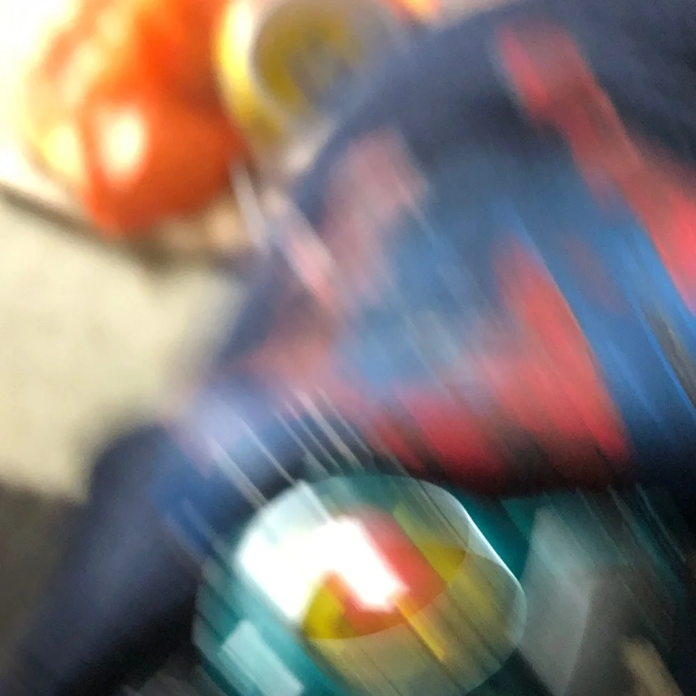 Teal Monster Car Toy with Yellow Dome and Red Accent